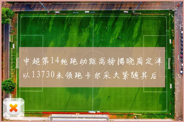 中超第14轮跑动距离榜揭晓周定洋以13730米领跑卡尔采夫紧随其后